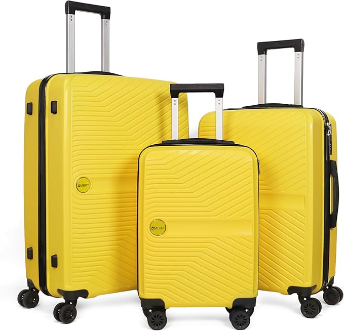 Luggage Set 3 Pieces -Suitcase Set - Luggage with Wheels - Check-in Luggage - PC + ABS Durable Suitcase Rotating Silent Wheels 3-Piece 20/24/28 yellow (yellow)