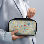 Flowers Travel Cord Organizer Cases Cord Organizers Travel Storage Bag Electronic Organizer Travel Case for SD Card Phone Charger Earphone Tech Pouch Portable