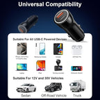 iPhone 17 16 15 Car Charger, [Apple MFi Certified] USB C Car Charger 43W Fast Charging with 3.3 FT Type C to C Cable, USB Car Adapter for iPhone 17/17 Pro/17 Pro Max/Air/16/15