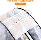 Dntorx 4 Pack Clear Garment Bags with Side Zipper, 60" Clothes Covers with 10" Gusset, Transparent Hanging Suit & Coat Covers for Closet Storage, Jackets, Dresses, Windbreakers