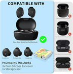 [3 Pairs] Ear Tips Covers for New Bose QuietComfort Earbuds, Sport Anti-Slip EarTips Silicone Anti Scratches Replacement Ear Covers Earbuds Accessories (S/M/L) (Black)