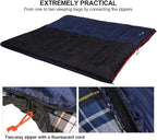 REDCAMP Cotton Flannel Sleeping Bag for Camping Backpacking, Adults Cold Weather Envelope Sleeping Bags with 2/3/4/6lbs Filling