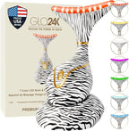 GLO24K 7 Color Beauty Device – Triple LED Action & Vibration Technology Facial and Neck Massager (Zebra, 1 Pack)