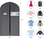 Univivi Suit Bags for Closet Storage and Travel, 40 Inch Hanging Garment Bags for Men Suit Cover with Clear Window and ID Card Holder for Suit Jacket, Shirt and Coat, 5 Pack, Black
