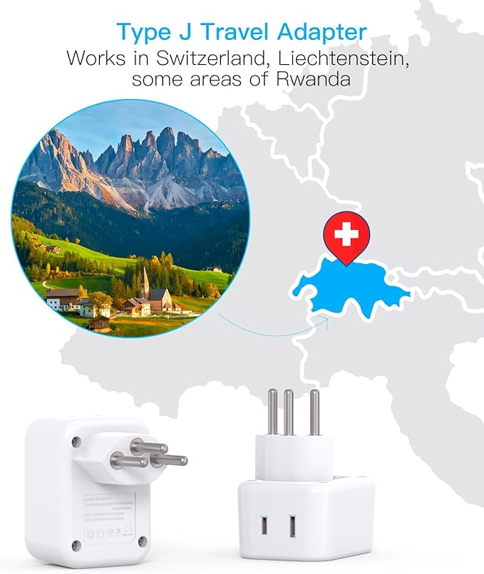 HANYCONY Brazil Power Adapter, Type N Plug Adapter with 2 Outlets 3 USB Ports (2 USB C), Travel Adapter for US to Brazil Brazilian Brasil
