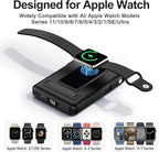 Magnetic Portable Charger, 10000mAh Wireless Power Bank for iPhone with Built-in Cables, 20W Fast Charging for Magsafe Battery Pack with Stand for iPhone Air/17/16/15/14/13/12 and Apple Watch