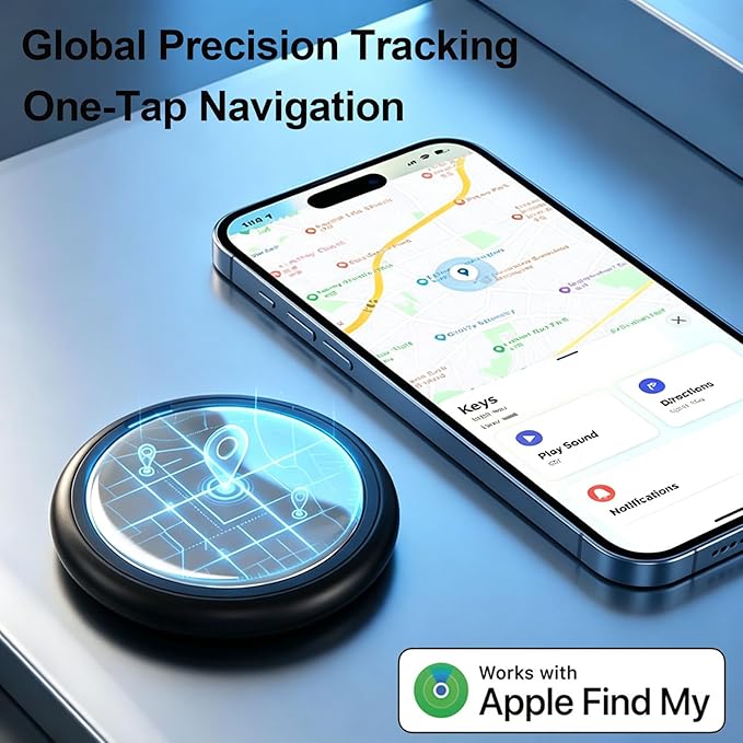 GPS Tracker for Vehicles No Subscription - Hidden Tracker Device for Vehicles, Mini Car Tracker Tag Work with Find My (iOS Only), Tracking Device for Kids, Key, Pet, Luggage