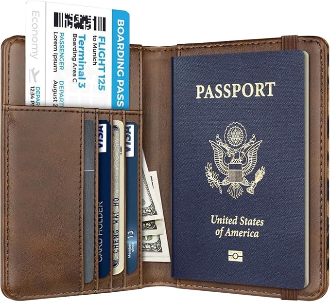 Passport Holder Cover,Traveling Passport Case Cute Passport Wallet for Women,Leopard