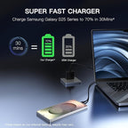 Type C Charger Fast Charging 2Pack USB C Super Fast Charger Block with 6FT USB-C Android Phone Cable for Samsung Galaxy S26 +/Ultra S25 S24 S23 S22 +/Ultra/ S21 S20/Tab S9/iPhone 17/16/15 and More