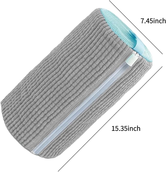 2Pcs Gray Laundry Shoe Washing Bag for Washing Machine, Reusable Anti-Deformation Design for Sneakers and Footwear