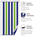 Bornbay Large Beach Towel Oversized - 40"X70" Big Cute Pool Towel, Extra Large Thick Grassgreen Beach Towels, XL Wide Fluffy Beach Towel Oversize, Giant Stripe Cotton Pool Towel for Adults