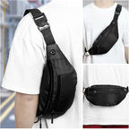 Crossbody Fanny Pack Large Capacity Waist Bag with Hidden Zipper Pockets Adjustable Strap Fanny Packs Waterproof Oxford Cloth Travel Belt Bag for Outdoor Shopping Travel Men Women (Black 60PCS)