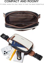 LATMAP 2L Fanny Packs Everywhere Belt Bag Small Fashion Crossbody Waist Pack Faux Leather Waterproof Sling Chest Bag For Women Black White