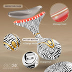 GLO24K 7 Color Beauty Device – Triple LED Action & Vibration Technology Facial and Neck Massager (Zebra, 1 Pack)