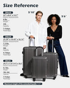 Coolife Luggage 3 Piece Set PC+ABS Hardshell Suitcases with TSA Lock, Spinner Lightweight (sliver, 3 piece set)