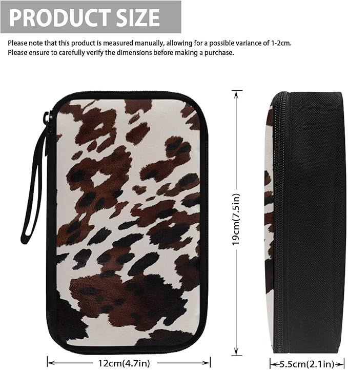 Cow Print Electronic Organizer Travel Cable Organizer Storage Bags for Data Cables, USB C Charger, SD Card, Hard Drive, Charging Cord, Mouse, Power Bank