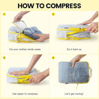 PFEYRPK Lightweight Compression Packing Cubes for Suitcases, Compressible Expandable Travel Packing Organizer with Clear Toiletries and Backpack Bag, Travel Essentials for Carry on Luggage 7 Set