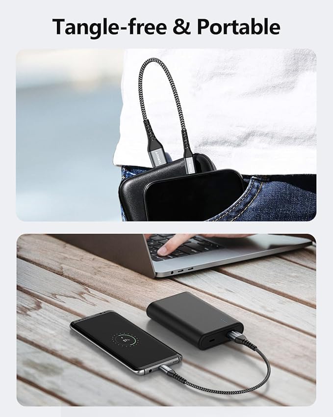 SUNGUY USB to USB C Cable 6FT, 3Pack USB A to USB C Cable 3A Type C Charger Fast Charging Nylon Braided for iPhone 16 15 Pro/Pro Max/Plus, Samsung Galaxy S23/S22/S21, USB C Devices