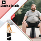Doseno Upgraded Foldable Stool Thickened, Portable Collapsible Stool Retractable Stool for Fishing, Hiking Tours, BBQ, Parties, Outdoor Activities (Red, 2pack)