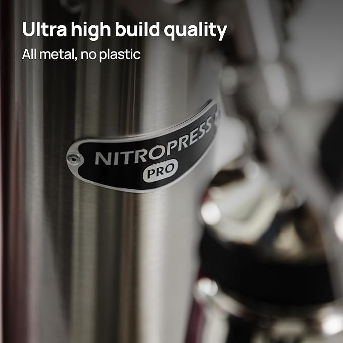 NitroPress Pro Electric Nitro Cold Brew Coffee & Cocktail Maker Machine, Air-Powered Nitro Coffee Maker & Nitrogen Infuser, Coffee Matcha Cocktails & Drinks Stainless Steel Home Bar Beverage System