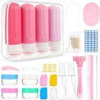 26 Pack Travel Size Toiletries, Tsa Approved Travel Containers for Toiletries, Leak Proof Silicone bottles and Shampoo Conditioner, Essential Toiletry Accessories.
