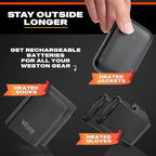Weston 7.4V Rechargeable Battery Pack - 5000 mAh Replacement Power Source for Heated Jackets, Vests, and Clothing - USB & DC Output - Compatible Heated Gear