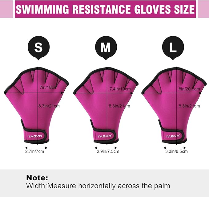 TAGVO Aquatic Gloves for Helping Upper Body Resistance, Webbed Swim Gloves Well Stitching, No Fading, Sizes for Men Women Adult Children Aquatic Fitness Water Resistance Training
