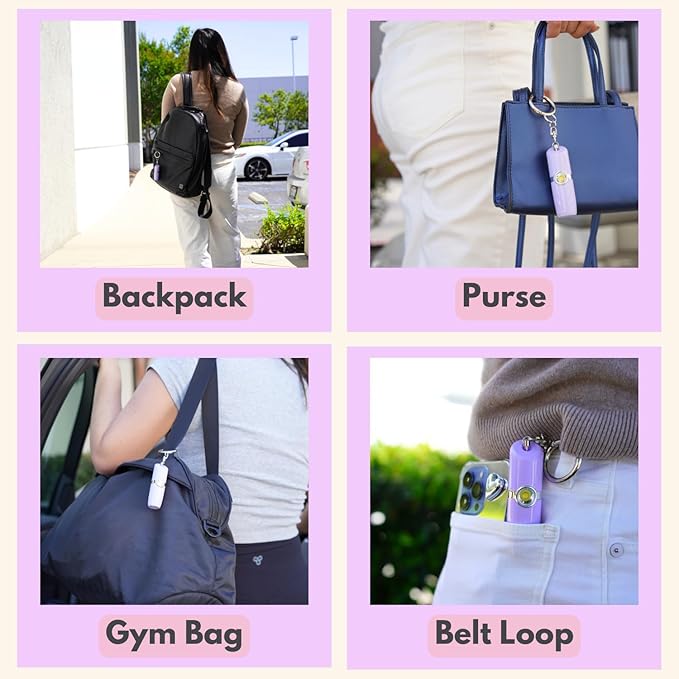 Securityman Personal Alarms for Women | Safety Alarm Keychain (Loud 130dB Siren and SOS Strobe Light) Everyday Self Defense Security Alarm Protection Device (Purple)