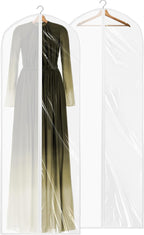 Simple Houseware 65-inch Clear Garment Bags with Zipper for Gowns, Suits, Dresses, Costumes, Uniforms, 2 Pack