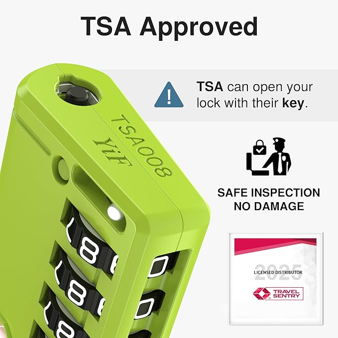 Puroma TSA Approved Luggage Travel Locks with Open Alert Indicator, 4 Digit Combination Resettable Code Zinc Alloy Lock for Suitcase, Backpack, Bag, Toolbox, Locker (2 Pack, Orange)