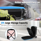 smilesun Scooter Luggage For Kids & Adults， Hardside Ride On Suitcase For Kids Ages 4-15 Multifunctional Lightweight Foldable Carry On Luggage With Wheels Ride On For Children Teenagers（Light Blue）