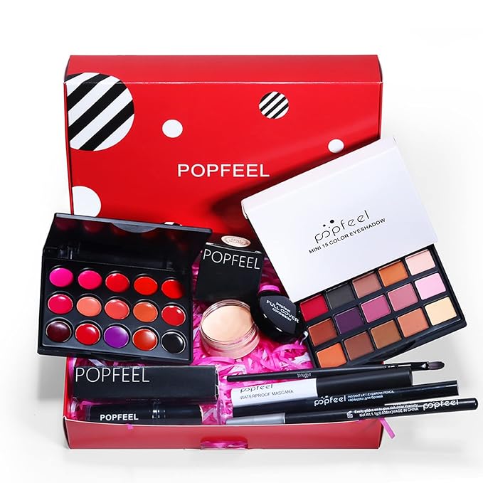 FantasyDay All in One Professional Makeup Kit for Women Girls Holiday Makeup Gift Sets Xmas Essential Bundle Include Eyeshadow Palette Lipstick Blush Concealer Eyeliner Mascara Brush Eyebrow Pencil