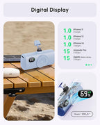 Lightweight Battery Charger for Lightning Phones, Ultra-compact 5000mah Power Bank Portable Charger Compatible with iPhone 14/13/12 mini, Pocekt--Sized Portable External Battery Pack for iPad-Blue