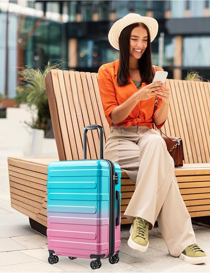 Tolino Carry on Luggage Checke Airline Approved,24 Inch Hardside Suitcase with Wheels TSA Lock, PC+ABS Lightweight Carry on Suitcases for Women and Men