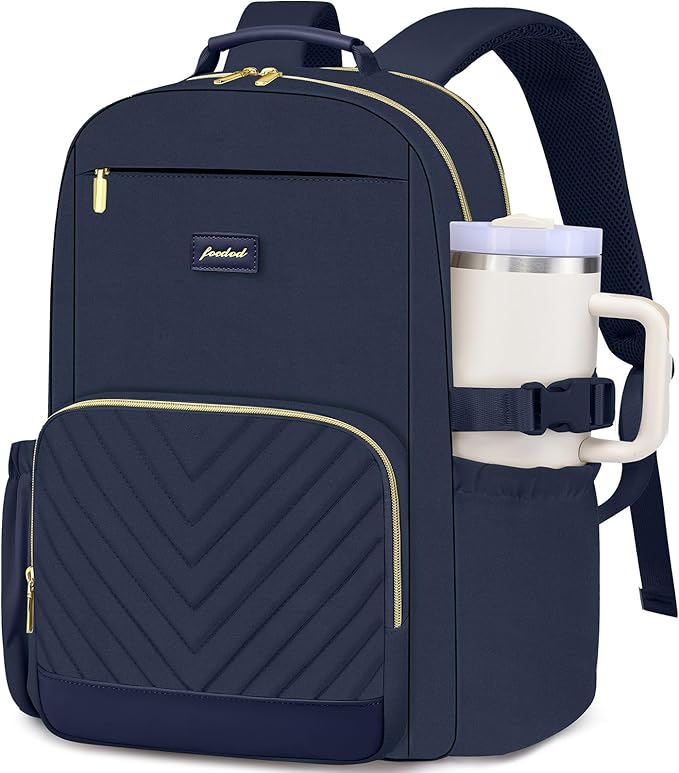 Focdod Laptop Backpack for Women Bookbag: 15.6 inch Work Backpacks with Pouch Pocket for Large Capacity Cup & USB Charger College Book Bag Travel Business Nurse Teacher Bookbags Anti-theft Back Pack