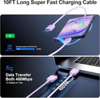 Super Fast Charger Type C, 25W USB C Wall Charger Fast Charging for Samsung Galaxy S26 Ultra/S26/S26+/S25 Ultra/S25/24 Ultra/S24/S23 Ultra/S22 Ultra with 10FT Long Android Type C Charger Cable 2Pack