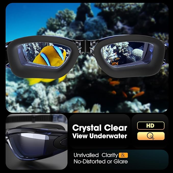 Braylin Swim Goggles, 2-Pack Swimming Goggles, Anti Fog, No Leaking For Adult Women Men Youth