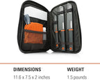GSI Outdoors Santoku Knife Set, Compact 6-Piece Camping Chef Knife Kit with Cutting Board, Sheaths, Soap Bottle & Travel Case