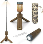 Telescopic Camping Lights,Portable Camping Lantern with Storage Bag,10500mAh Rechargeable Outdoor Adventure Emergency Light,Waterproof LED Work Lights with Magnetic (Khaki)