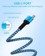 Long Type C Charger Cord 10 Ft for iPhone 17e 17 Pro Max 16e iPhone Air 16 15 Series, Android Phone Accessories C-Type Charging Cord with USB A End, Super Fast Apple Power Cord 10 Foot/2pack