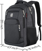 Volher 17 Inch Laptop Backpack, Business Anti Theft Slim Durable Laptops Backpack, Water Resistant College Computer Bag Gifts for Men & Women Fits 15.6 Inch Notebook-Black