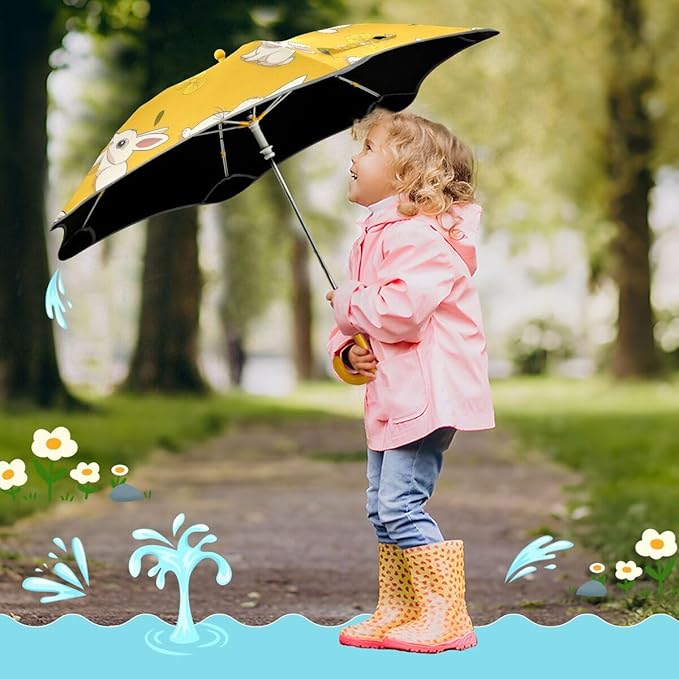 ALAZA Kids Umbrella Stick Umbrellas Cute Umbrella for Boys Girls Toddler UV/Sun Rain Windproof