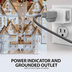 Fosmon Grounded Outlet with ON/Off Switch, 3 Prong Electrical Plug Outlet Extender Switch, 245J Single Port Power Adapter Surge Protector, 15A Circuit Breaker, White, ETL Listed