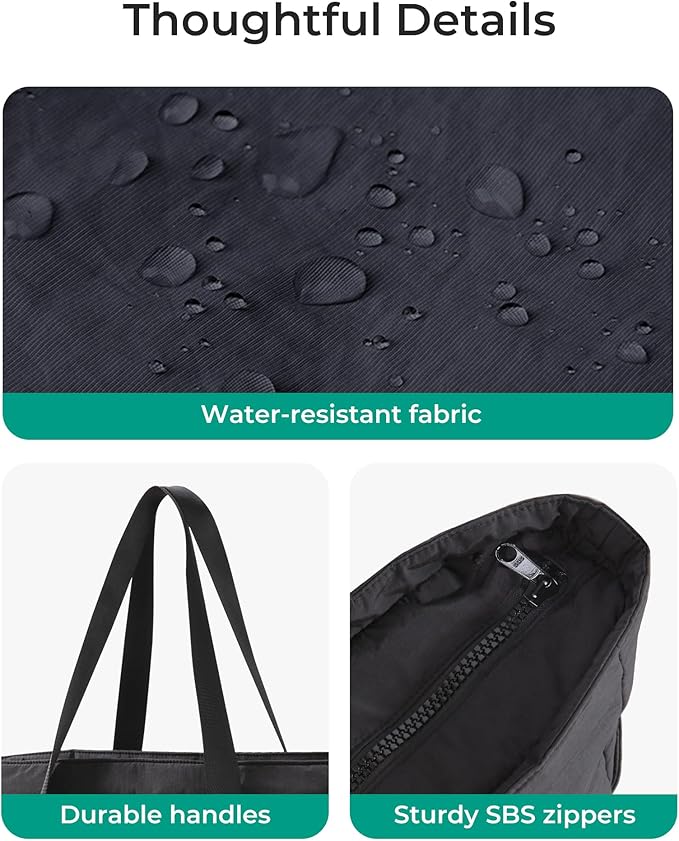 BAGSMART Tote Bag for Women, Tote Bag with Zipper Work Tote with Compartments Nurse Shoulder Hanbag for Travel, Gym