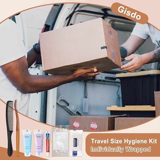 100 Sets Toiletry Kits Homeless Personal Hygiene Kit Bulk Homeless Care Package Supplies Travel Toiletry Kit Homeless Hygiene Kit Bulk for Men Women Charity Disposable Toiletry Kit(10-IN-1)