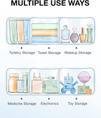 BAGSMART Clear Toiletry Bag, 2 Pack TSA Approved Travel Toiletry bag Carry on Travel Accessories Bag Airport Airline Quart Size Bags Water Repellent Makeup Cosmetic Bag for Women (Blue-2Pcs)