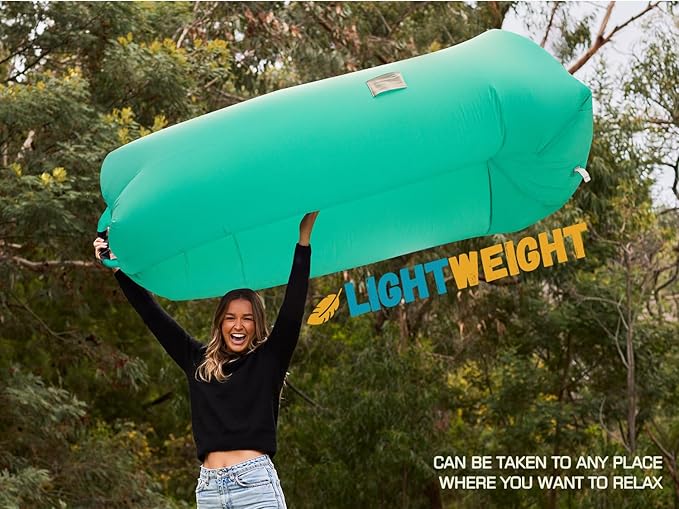 WEKAPO Inflatable Couch Air Lounger Chair - Camping & Beach Accessories, Portable Blow up Sofa for Hiking, Lawn, Indoor/Outdoor Movies & Music Festivals. Lightweight and Easy to Set Up Air Hammock