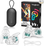 High Fidelity Concert Ear Plugs–23dB Noise Reduction, Reusable Hearing Protection for Concerts, Festivals, Musicians,Sports, Tinnitus Relief & Noise Sensitivity (Green)