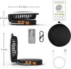 iodoo Camping Fan Light with Remote and Portable Carrying Bag - 12000mAh Rechargeable Battery, 24H Run Time, 2000LM, 3 Light Modes & Stepless Dimming, Ultra - Quiet Table Fan Baby Fan