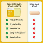FOMIN - Antibacterial Paper Soap Sheets Tin for Traveling - 300 Variety (Unscented, Lemon, Lavender) Portable Travel Hand Soap Sheets, Dissolvable Mini Camping Hand Soap for Hand Washing and Camping